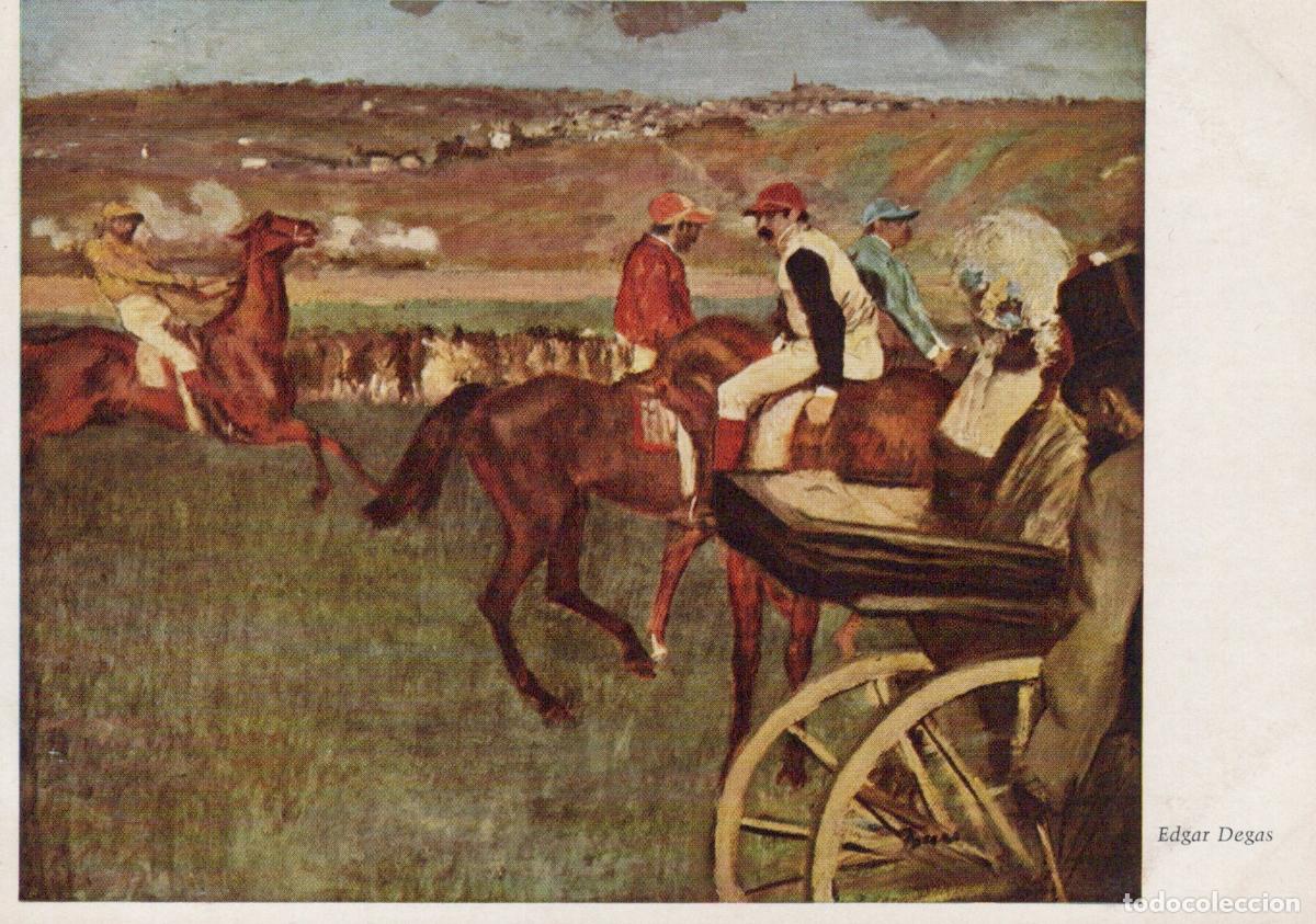 Cartoline: Edgar Degas the Racecourse Horse Racing Art Unposted *YBA328