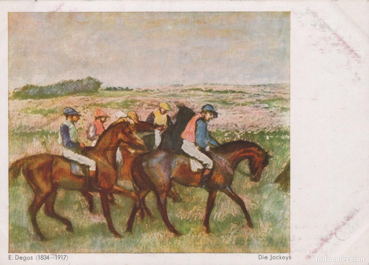 Cartoline: E Degas die Jockeys Horse Racing Art Print Unposted *YBA330