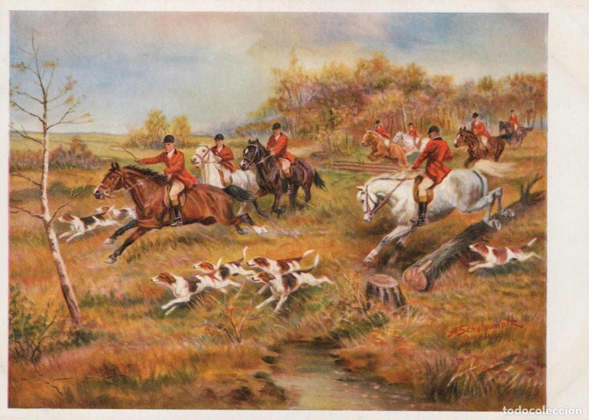 Postais: Countryside Fox Hunt With Hounds and Riders Unposted *YBA361
