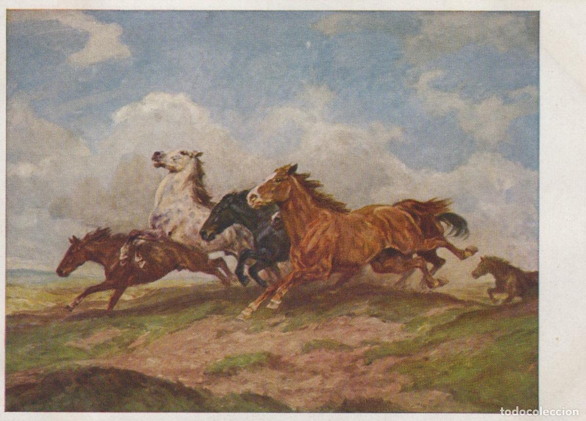 Postcards: Otto Roloff Running Horses Painting Art Unposted *YBA384