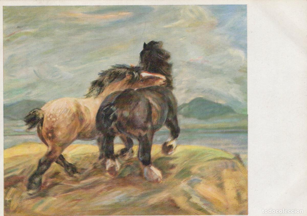 Postales: Heinz Dollberg Biting Stallions Art Unposted *YBA338
