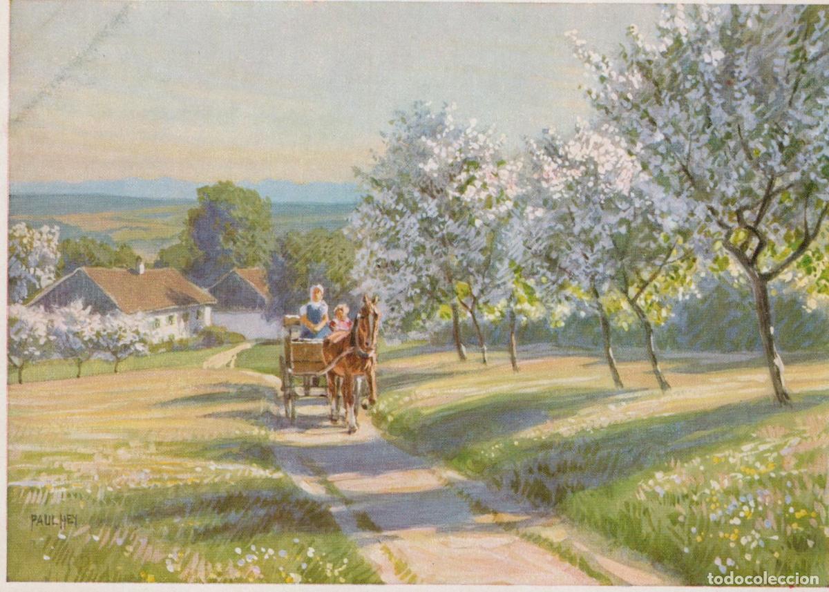 Postcards: Paul Hey Spring Trip Horse Cart Road Unposted *YBA348