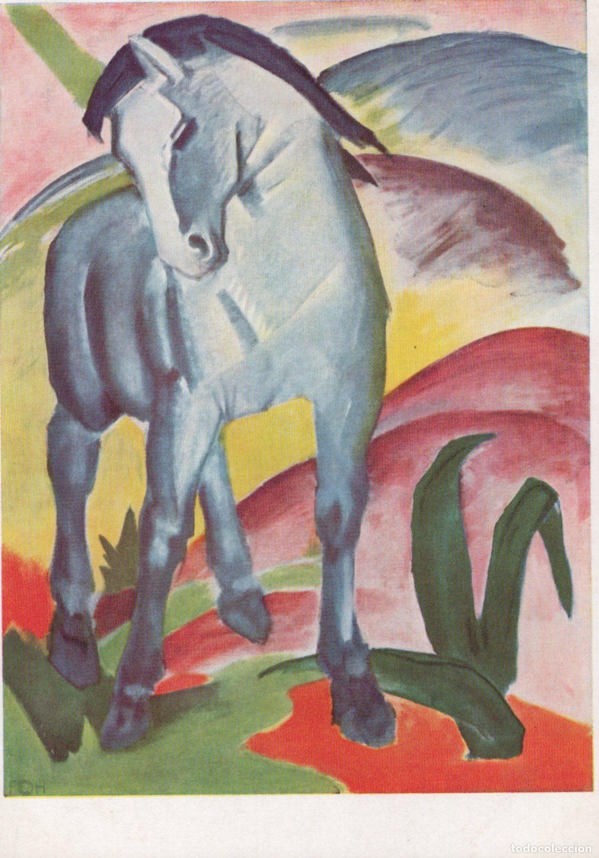 Cartoline: Franz Marc Blue Horse Cheval Bleu St&auml;dtische Unposted *YBA465