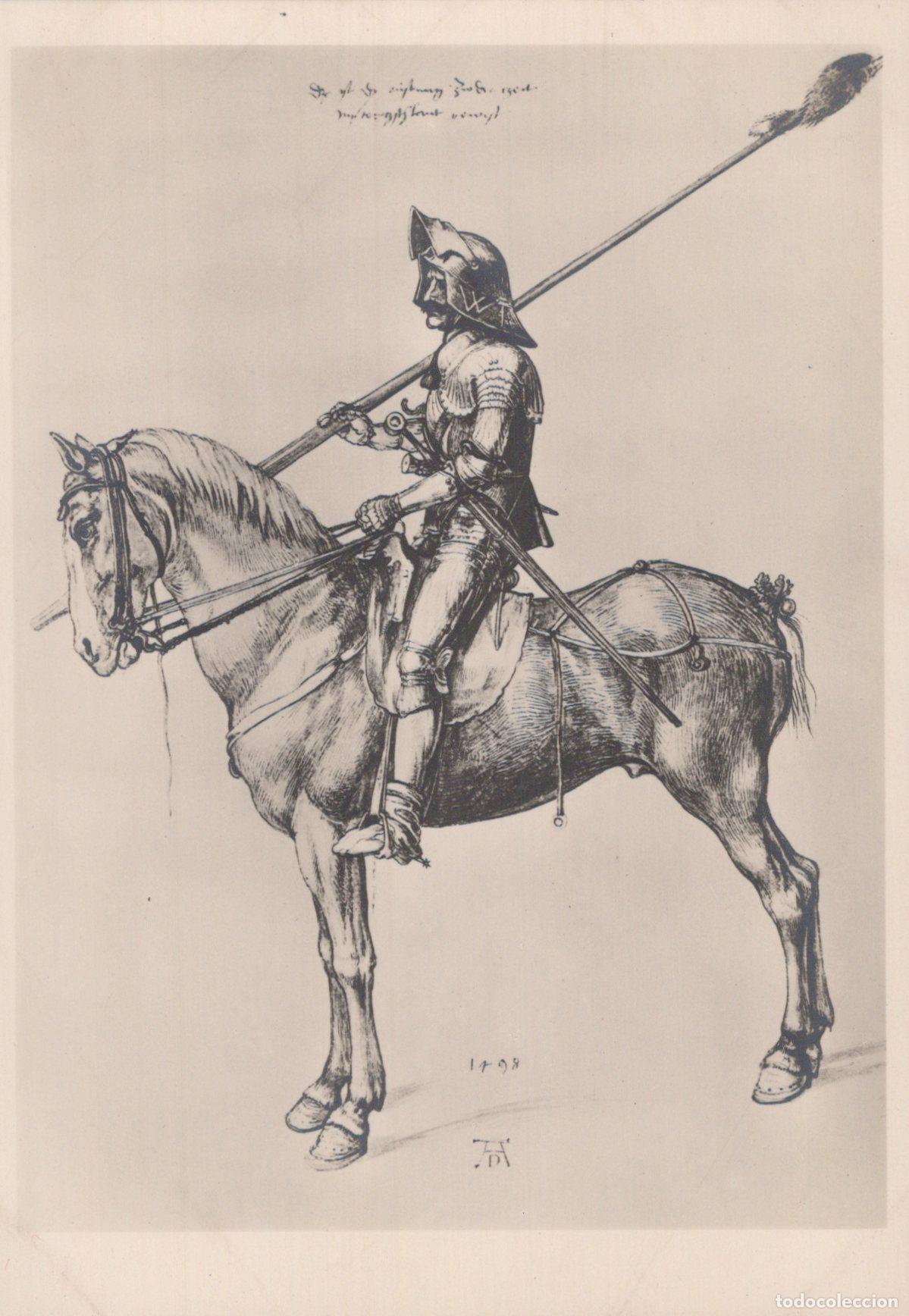 Cartoline: Albrecht D&uuml;rer Armored Knight On Horseback 1498 Art Unposted *YBA442