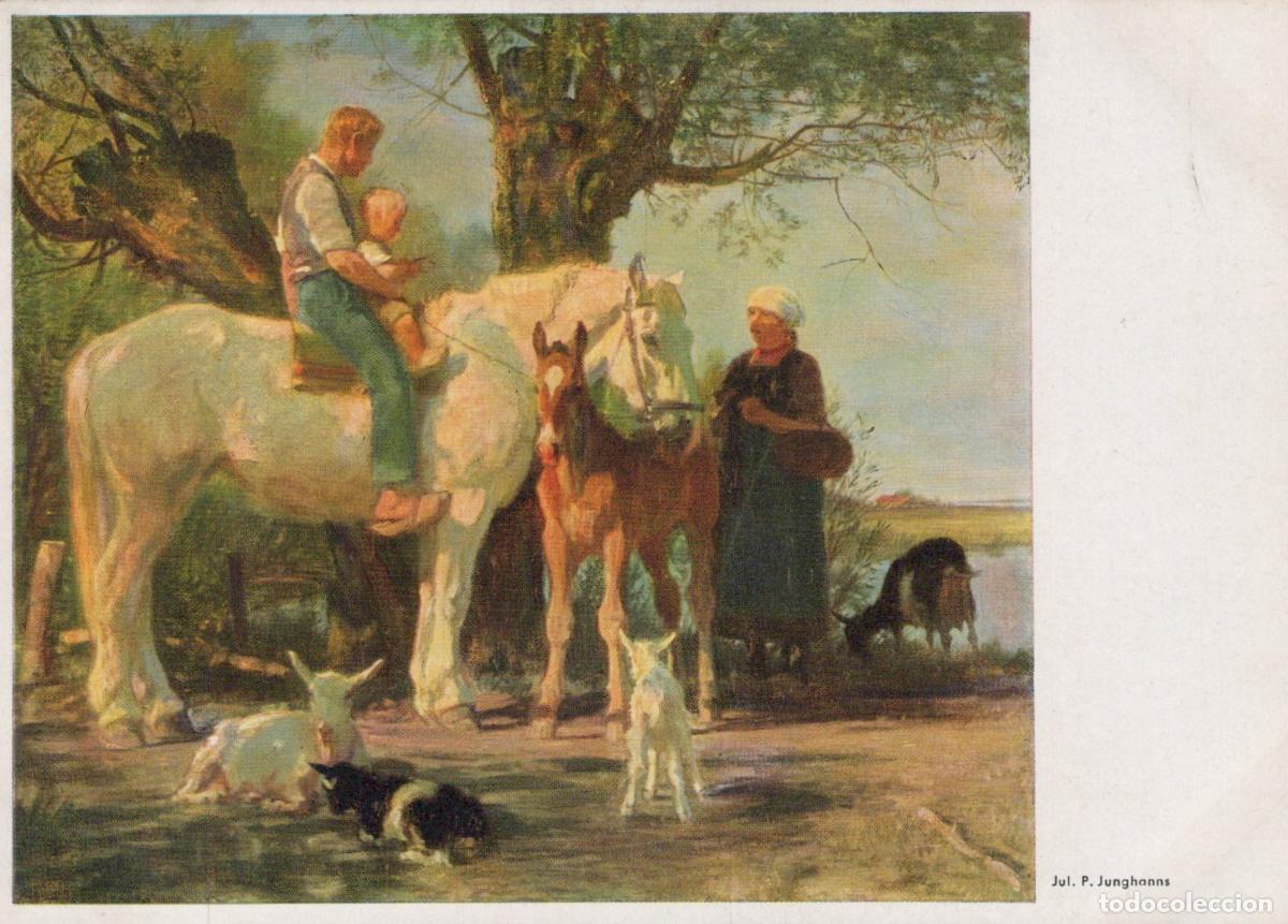 Cartes Postales: Rural Scene Man Child On Horse Woman Foal Unposted *YBA345