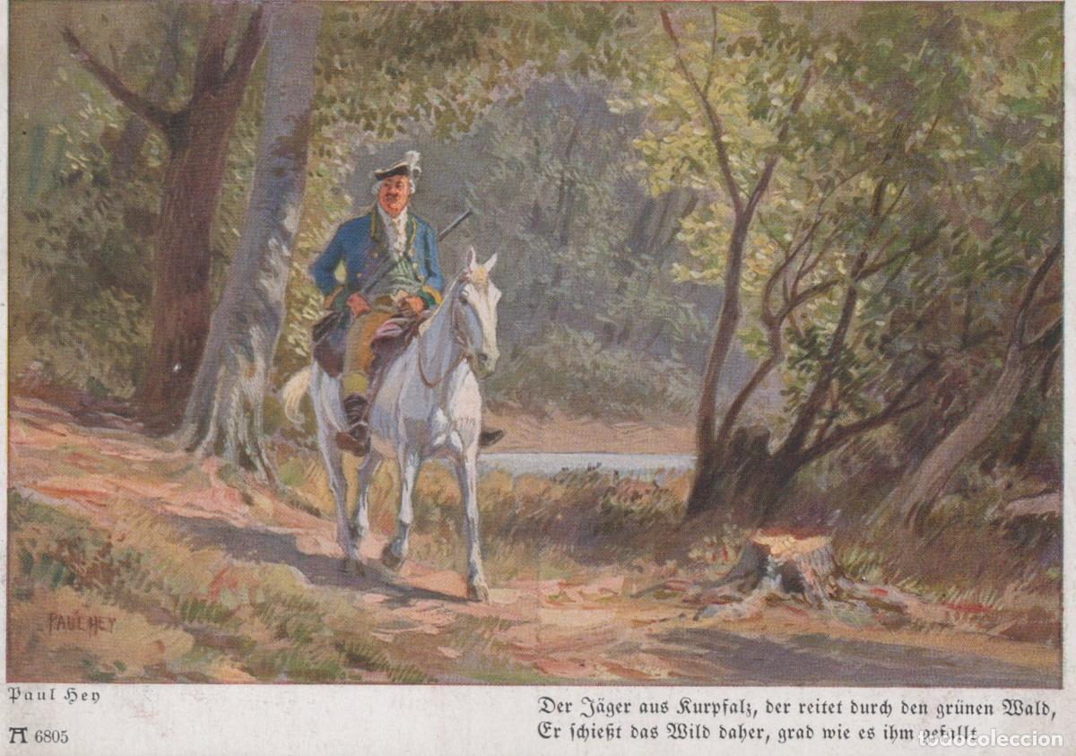 Cartes Postales: Topics Hunting Hunter From Kurpfalz On Horseback in Green Unposted *YBA347