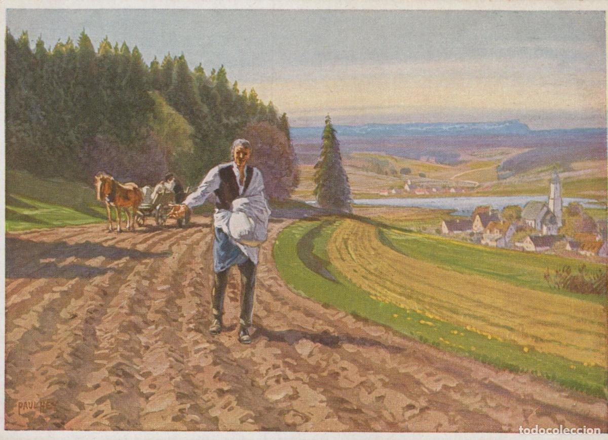 Cartes Postales: A Farmer Sowing Seeds in A Field With Unposted *YBA349