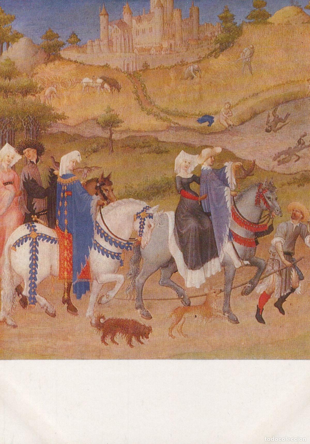 Cartes Postales: Medieval Falconry Hunt les Tr&egrave;s Riches Heures Unposted *YBA493