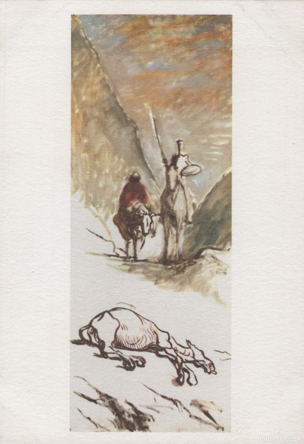 Postales: Don Quixote and the Dead Mule By Daumier 1867 1868 Art Unposted *YBA488