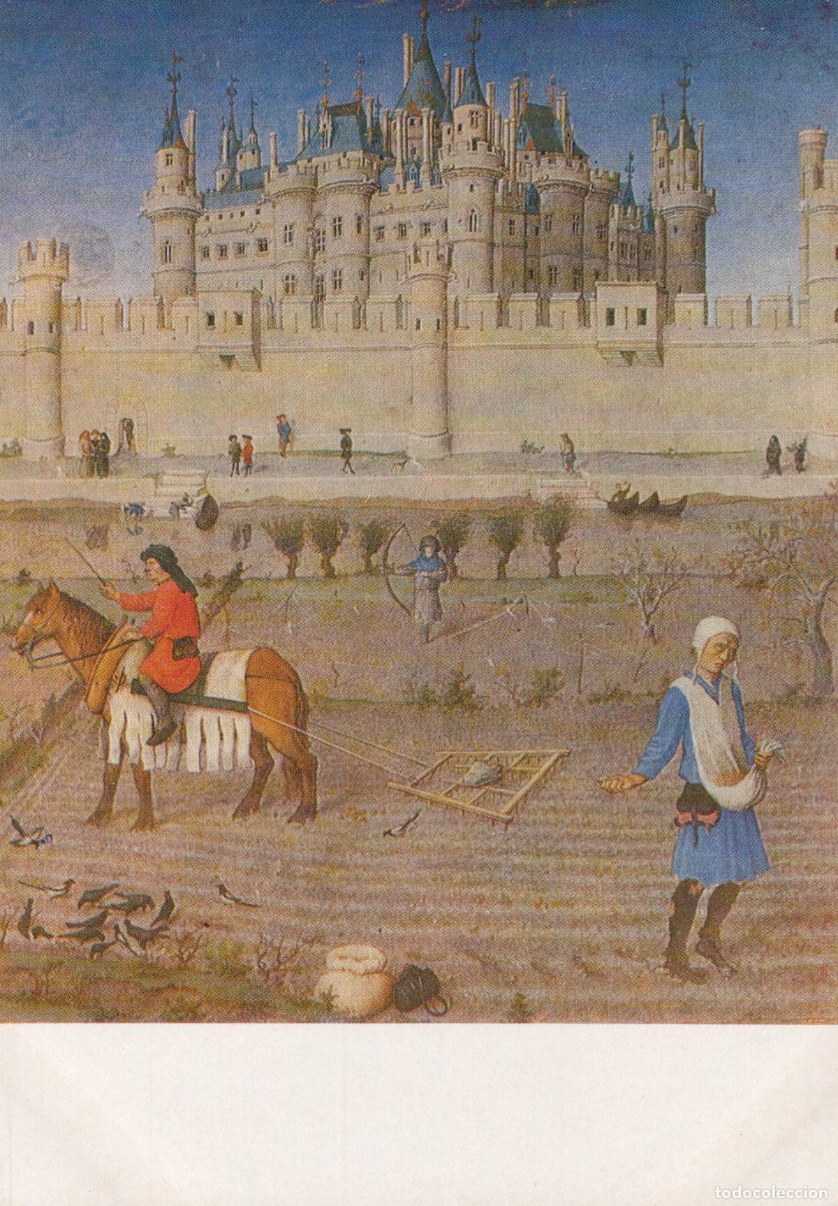 Postales: Medieval Castle and Farming Scene les Tr&egrave;s Unposted *YBA492