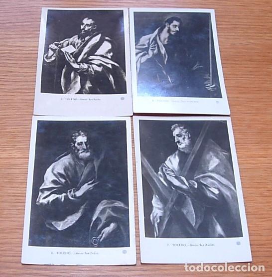 Postales: Lote 4 Postales Antiguas pinturas de EL GRECO San Pablo San Pedro San Francisco San Andr&eacute;s