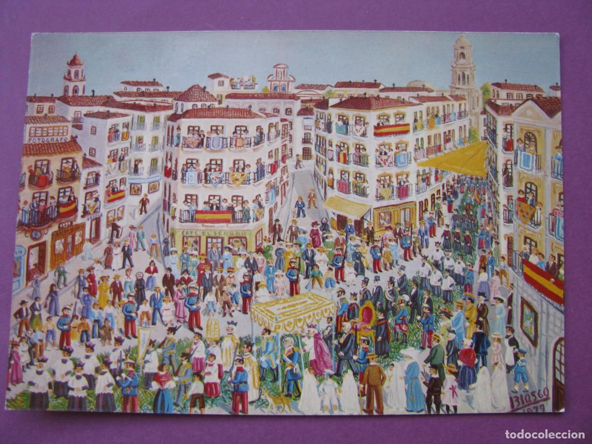 Postales: POSTAL PINTURA MANUEL BLASCO ALARCON, PROCESION DE CORPUS EN MALAGA.