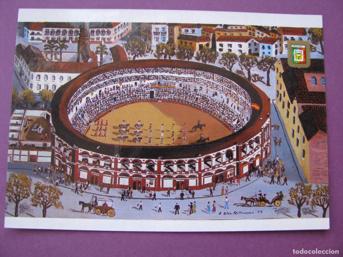 Postales: POSTAL DE MALAGA. OLEO DE NAIF, DIAZ RITTWAGEN. LA MALAGUETA. DOMINGUEZ.