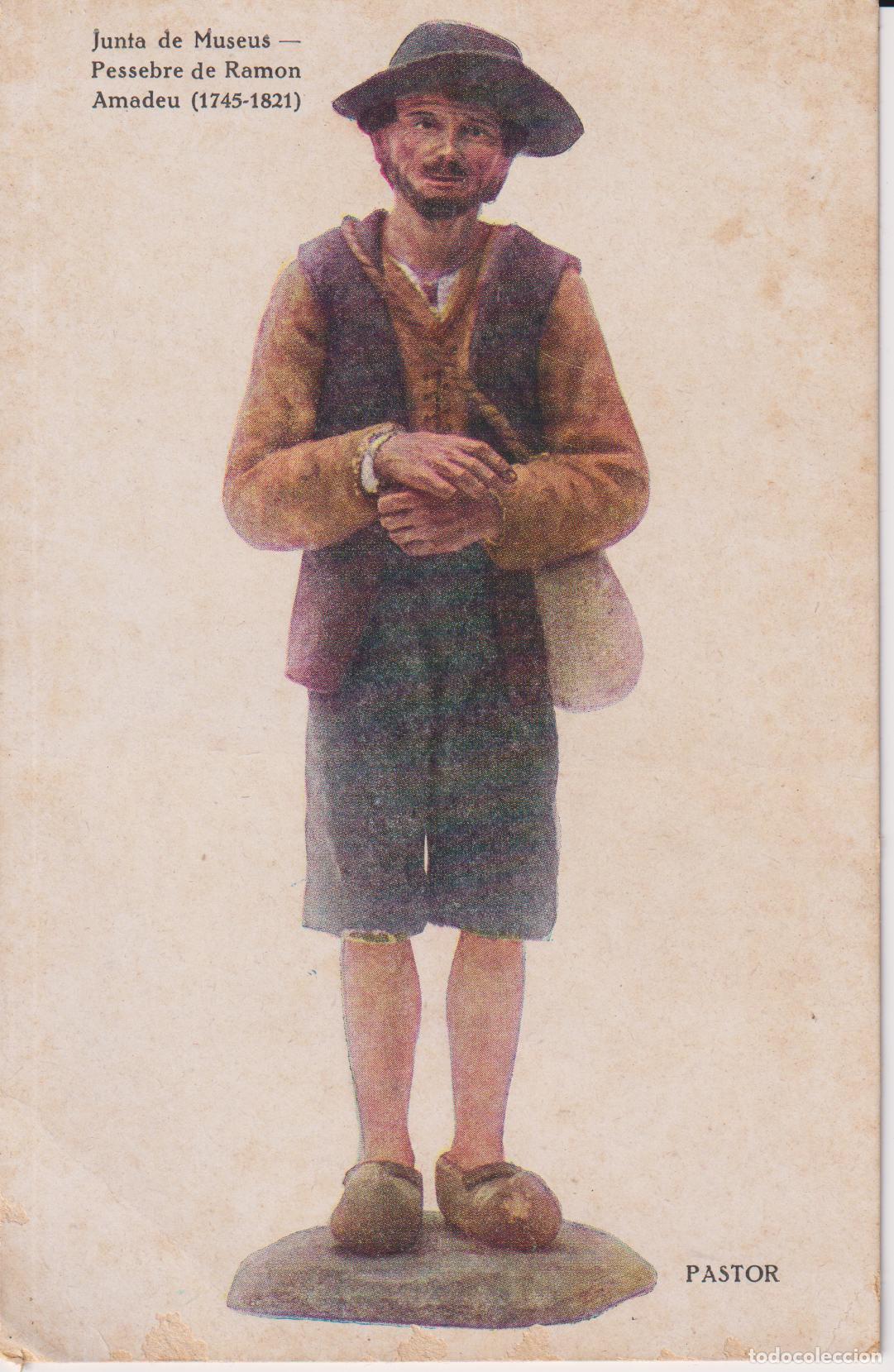 Postales: REPRODUCCI&Oacute;N GR&Aacute;FICA DE UNA FIGURA DE PASTOR PARA BEL&Eacute;N, CREADA POR EL ESCULTOR CATAL&Aacute;N RAMON AMADEU