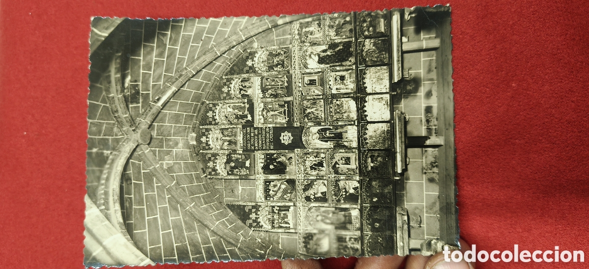 Postales: Postal Antigua Tarazona 1957. Retablo G&oacute;tico Catedral. Ediciones Postales Victoria. Escrita
