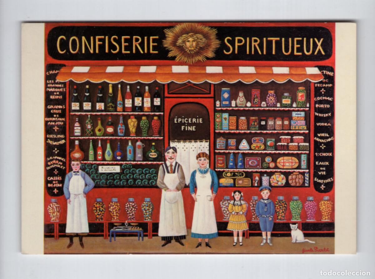 Postales: Gis&egrave;le Pierlot. &rdquo;L'&eacute;picerie confiserie&rdquo;. Galerie Na&iuml;fs et Primitifs