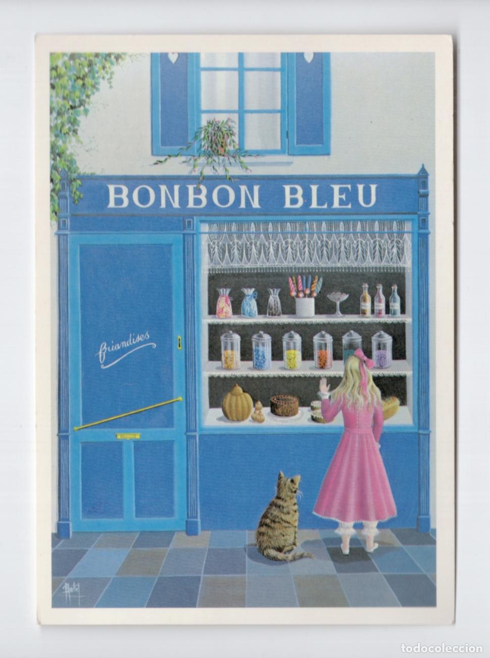 Postales: &rdquo;Bonbon Bleu&rdquo;. Brigitte Mailliet. Galerie Na&iuml;fs et Primitifs