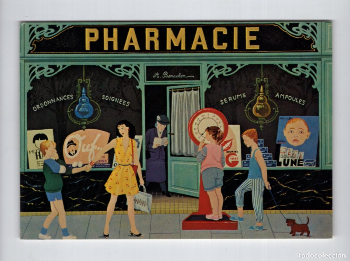 Postales: &rdquo;La Pharmacie&rdquo;. Jehanne Jouvenaud. Galerie Na&iuml;fs et Primitifs