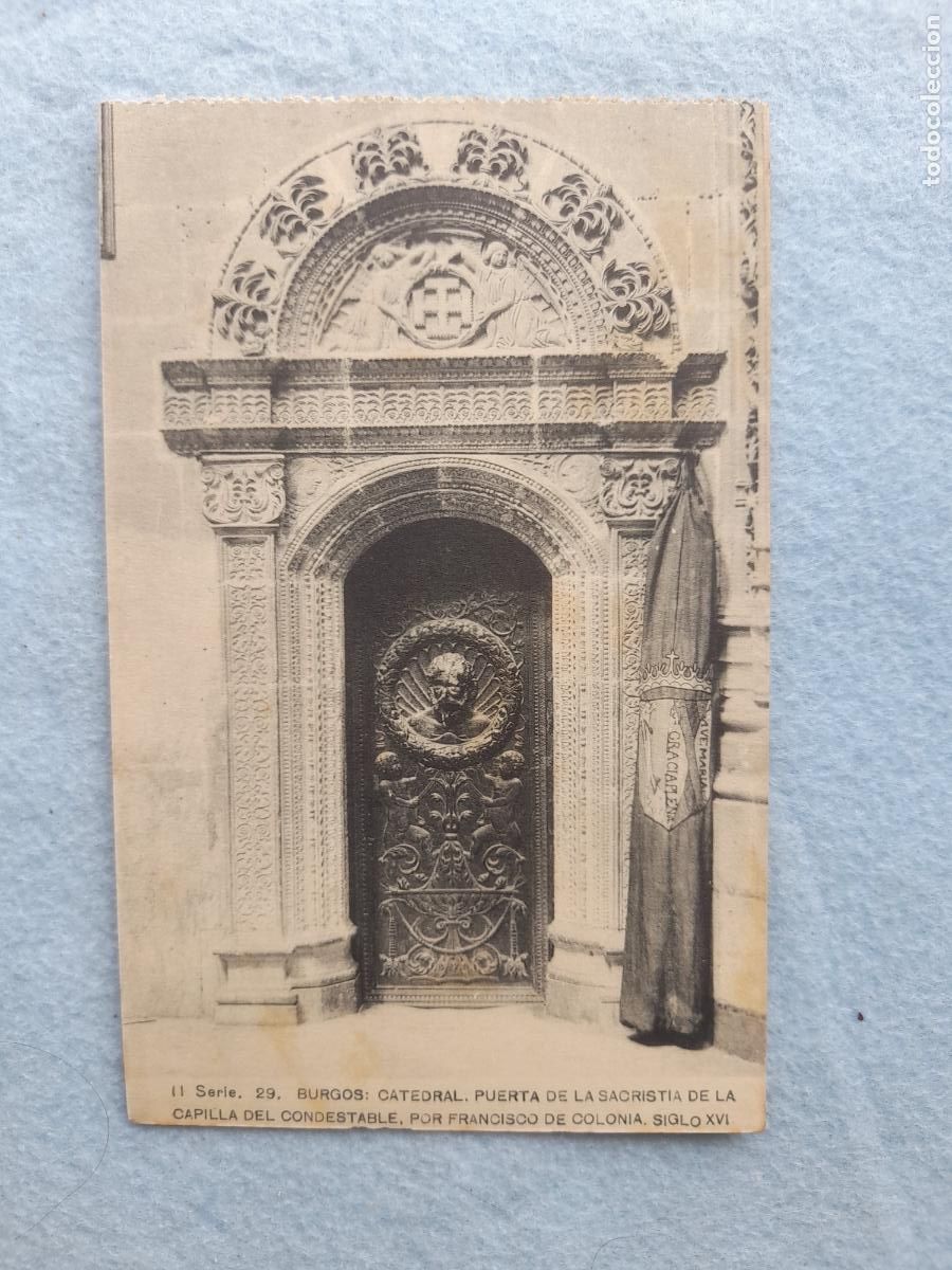 Postales: Burgos. Catedral. Puerta de la Sacrist&iacute;a de la Capilla del Condestable.