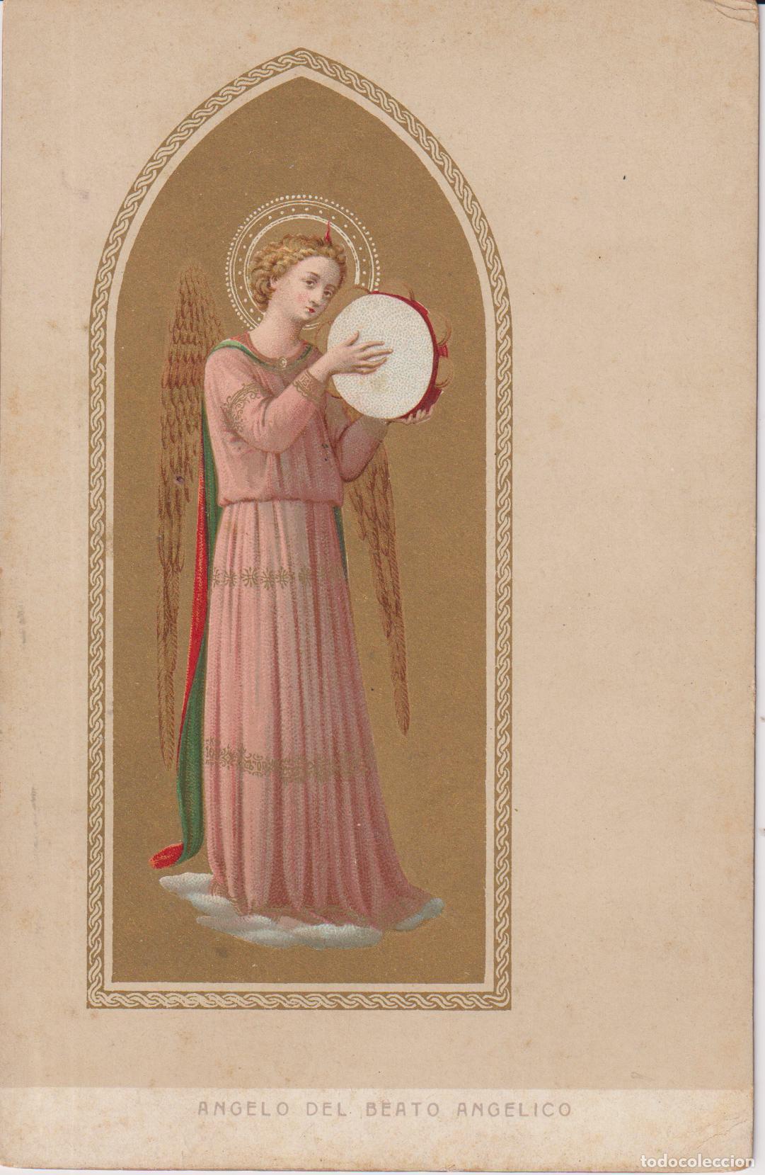 Postales: POSTAL DE LA OBRA DE FRAY ANGELICO, ANGEL TOCANDO LA PANDERETA(1433) - E-SBORGI - S/C