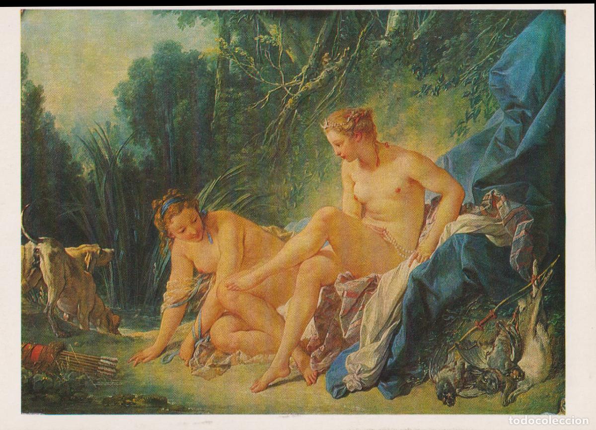 Postales: POSTAL DE LA OBRA DE FRAN&Ccedil;PIS BOUCHER, DESCANDO DE DIANA SALIENDO DEL BA&Ntilde;O (1742) - ED BRAUN 282 - S