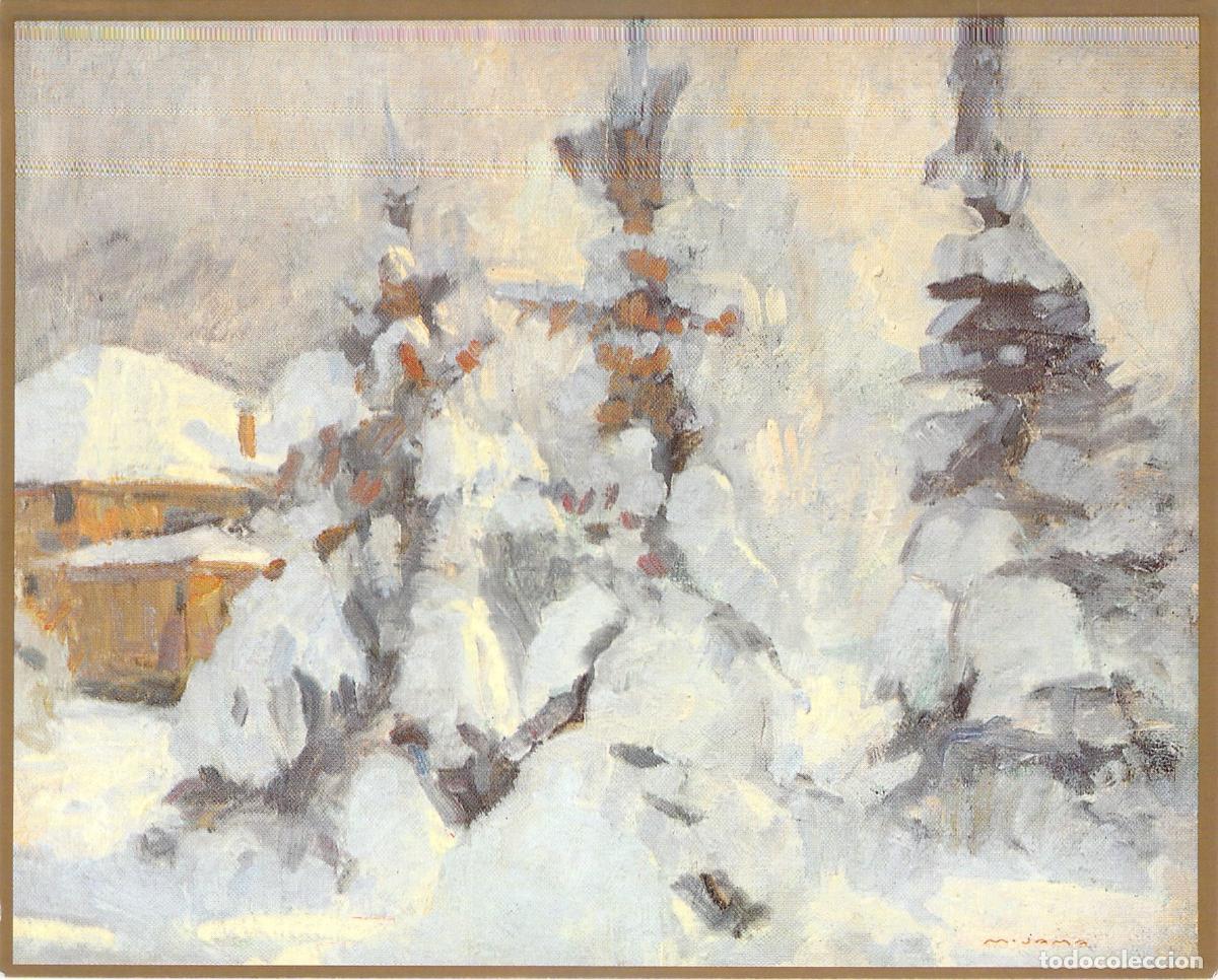 Postales: Postal de arte con pintura Tivoli en la nieve de Matija Jama