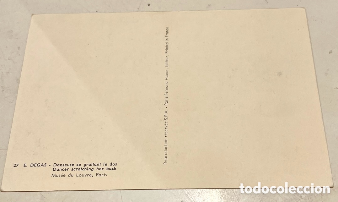 Postales: Postal. E. DEGAS. Musee du Louvre. Par&iacute;s. A&ntilde;os 70. - Foto 2