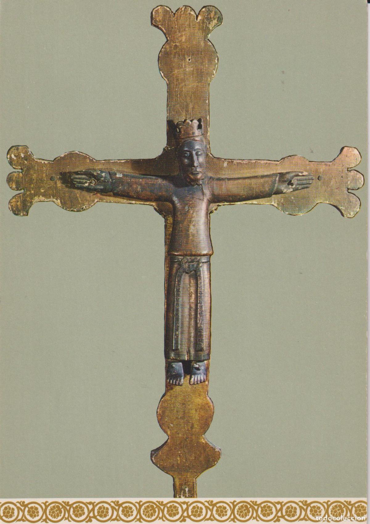 Postales: 1&ordf; SERIE ROM&Aacute;NICA: CRISTO MAJESTAD, TALLA POLICROMADA - ESCUDO DE ORO N&ordm;23