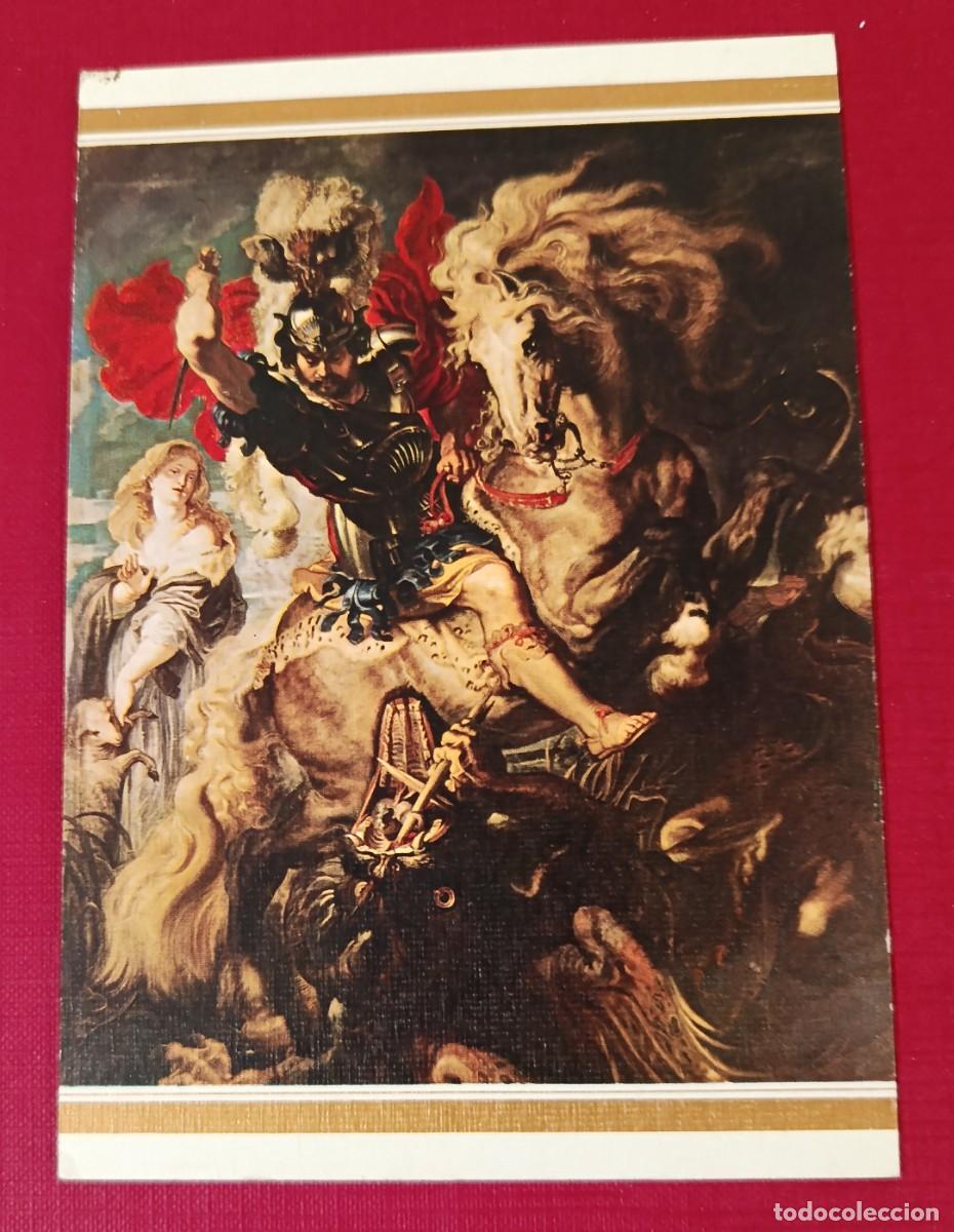 Postales: POSTAL LUCHA SAN JORGE CON EL DRAG&Oacute;N - RUBENS - MUSEO DEL PRADO - ESCUDO DE ORO