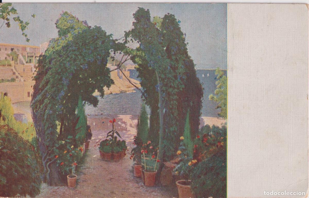 Postales: POSTAL DE LA OBRA DE SANTIAGO RUSI&Ntilde;OL, JARDIN (MALLORCA) - ED.VICTORIA N&ordm;470 - ESCRITA 1922