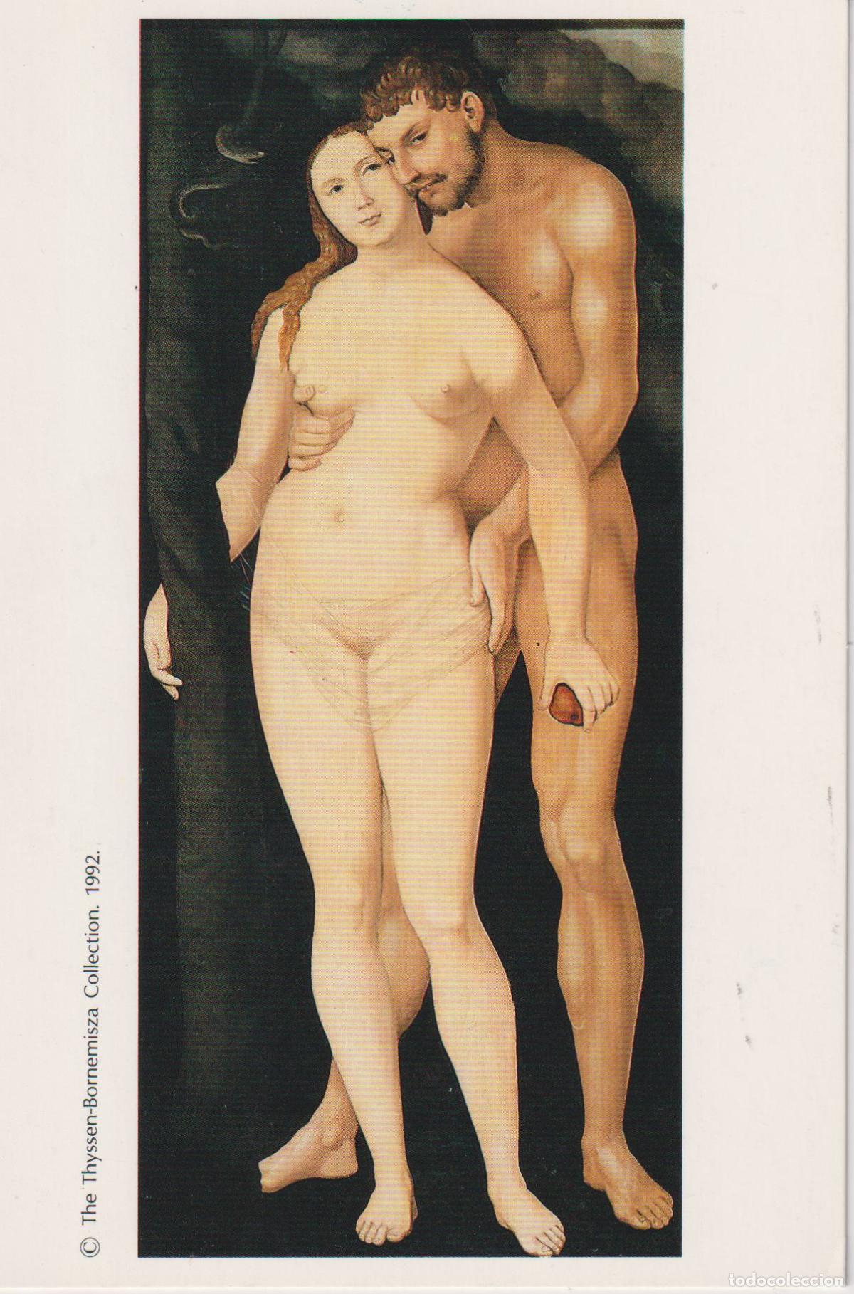 Postales: POSTAL DE LA OBRA DE HANS BALDUNG GRIEN , AD&Aacute;N Y EVA (1531) &ndash; MUSEO THYSSEN &ndash; S/C