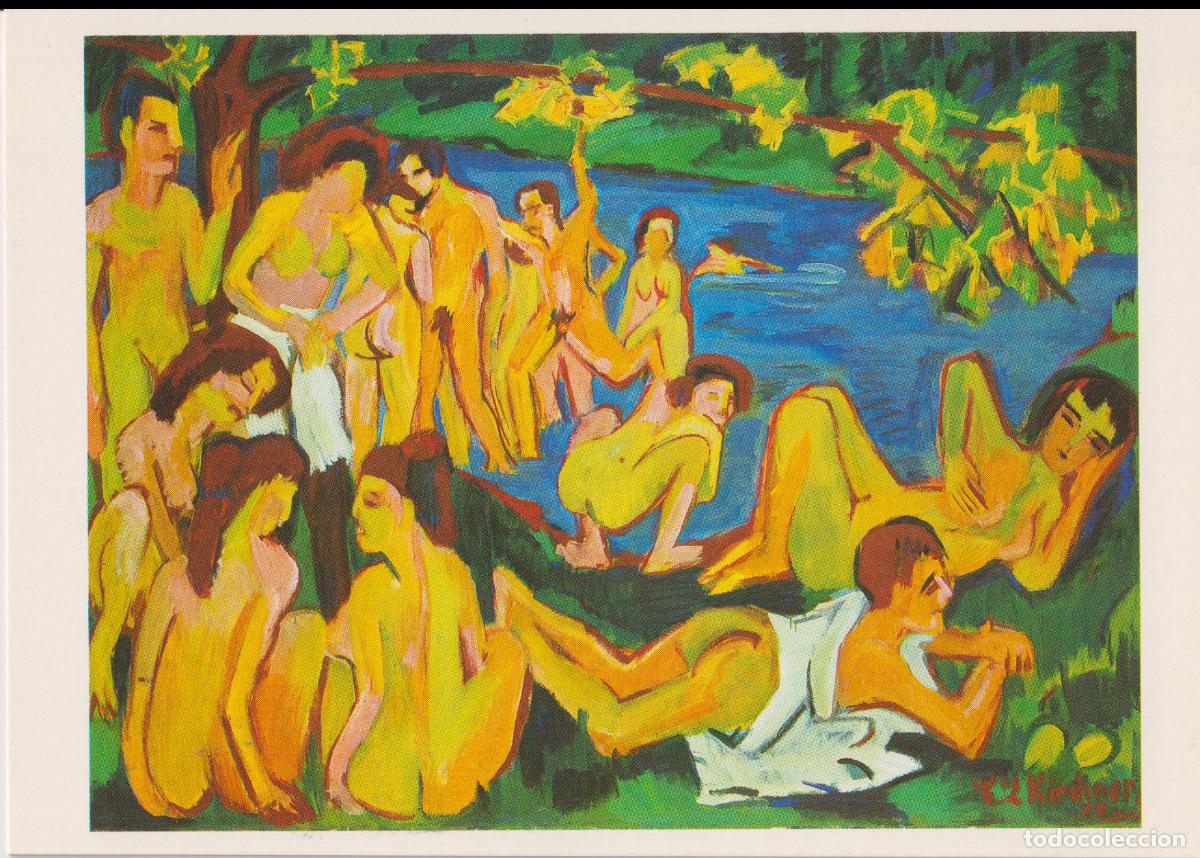 Postales: POSTAL DE LA OBRA DE ERNEST LUDWIG KIECHNER, BATHERS AT MORITZBURG (1929) &ndash; S/C
