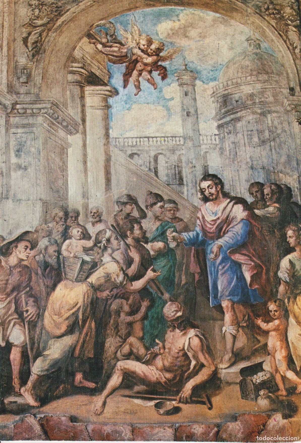 Postales: SORIA, ERMITA DE SAN SATURIO, EL SANTO DISTRIBUYENDO SUS BIENES ENTRE LOS &ndash; JOL SAN N&ordm;2 &ndash; CIRCULADA