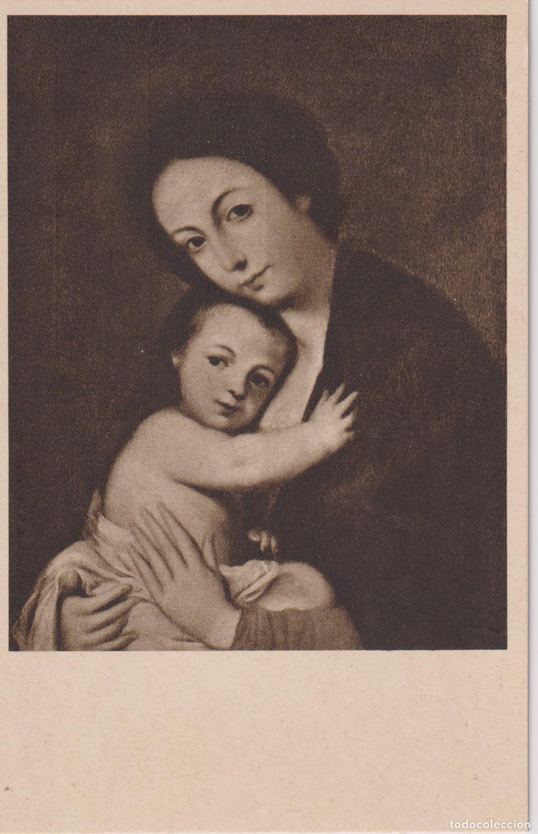 Postales: ESCUELA SEVILLANA, LA VIRGEN Y EL NI&Ntilde;O - SANTA CARIDAD - S/C