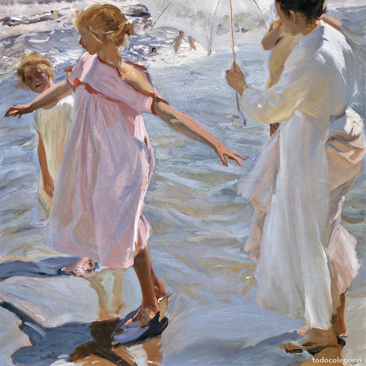 Postales: Postal del cuadro La Hora del Ba&ntilde;o, Valencia, de Joaqu&iacute;n Sorolla. Tema: Pintura, Arte, Mar.