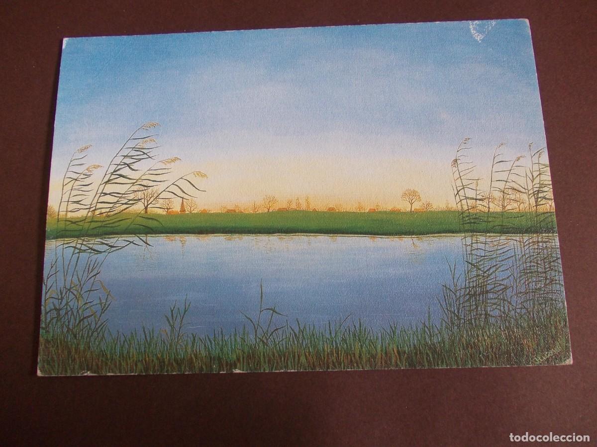 Postkarten: Postal Am Fluss At the river Inge Hussel Kunstverlag Drescher paisaje fluvial vintage