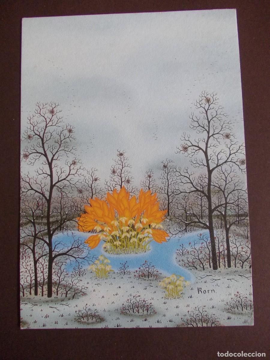 Postkarten: Postal Der Fr&uuml;hling Spring Manfred Horn Vier Jahreszeiten Grusskarten‑Verlag Deutsch paisaje