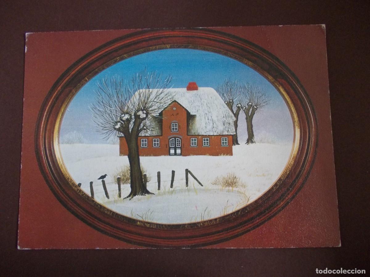 Postkarten: Postal Friesischer Winter Frisian Winter Monika Piotrowski Typical Houses in Germany escena invernal
