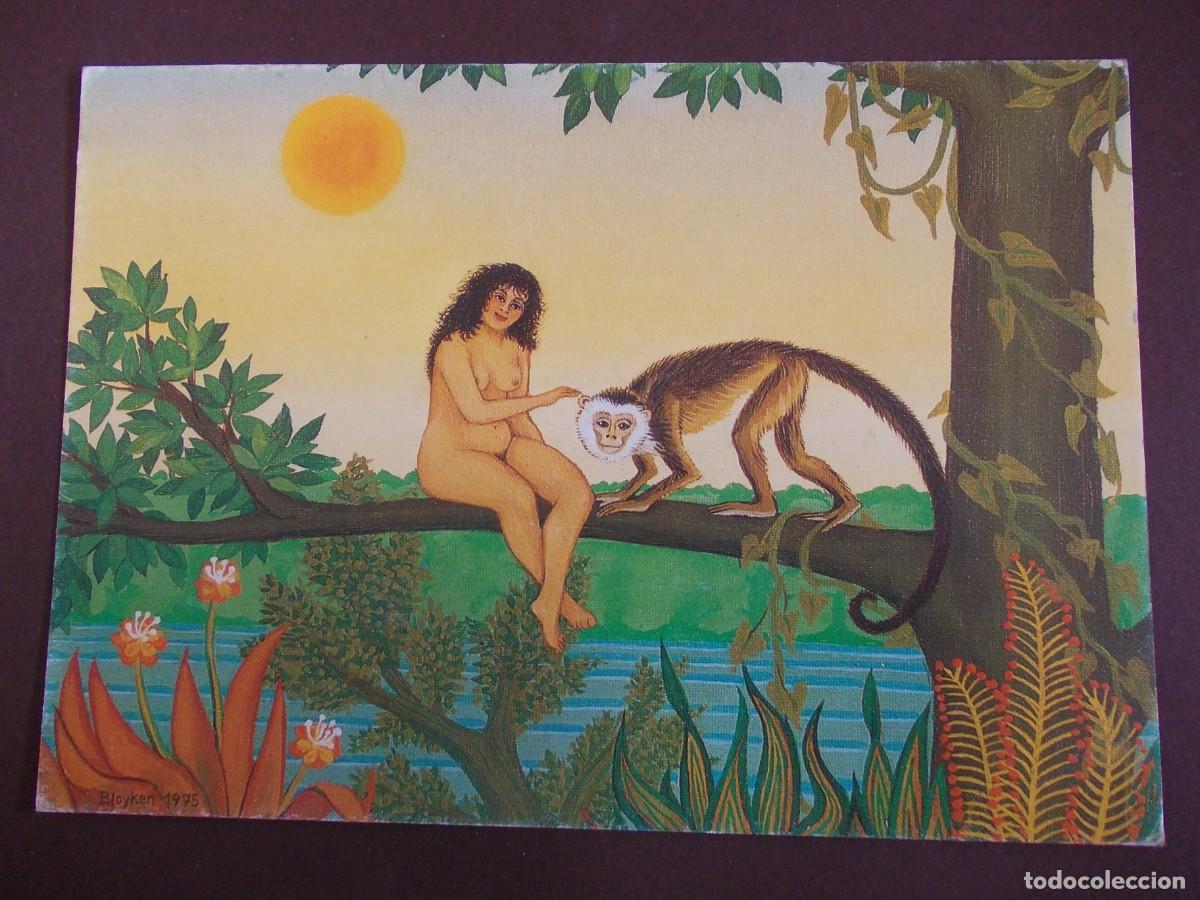 Postkarten: Postal vintage Bloyken Haese 1975 Affen‑Liebe arte pop tropical JD ALLG‑N‑0109 colecci&oacute;n Alemania