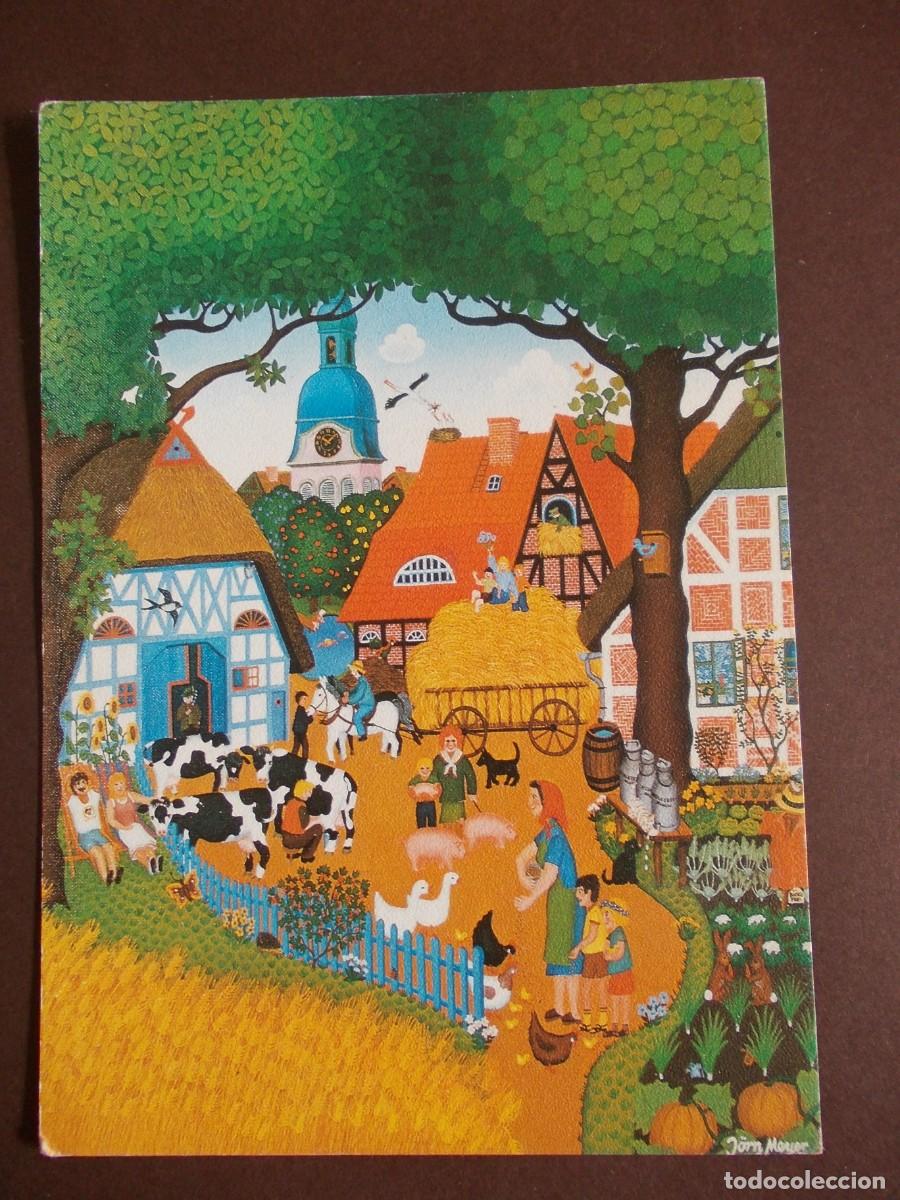 Postkarten: Postal Ferien auf dem Bauernhof Farm Vacation J&ouml;rn Meyer escena rural granja pueblo