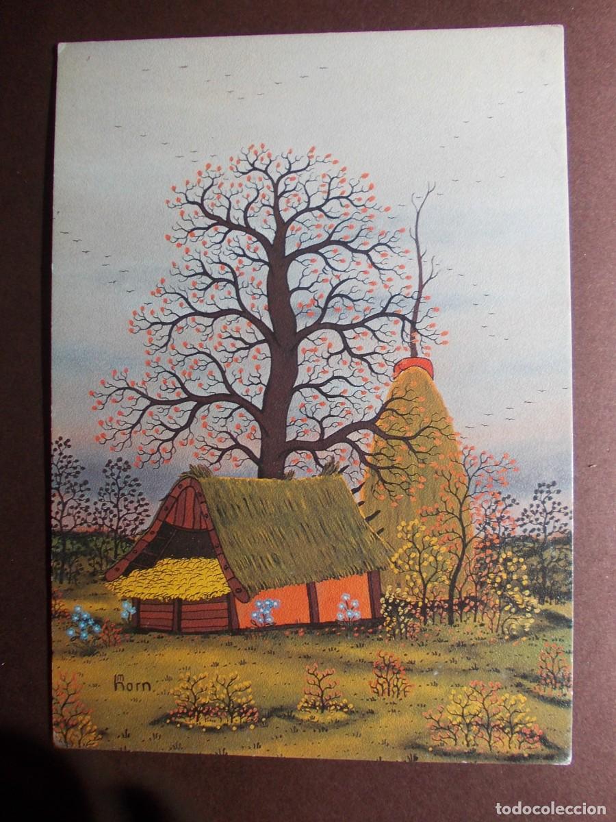 Postkarten: Postal Idyll im Gr&uuml;nen Idyllic Place Manfred Horn escena campestre vintage casa granja