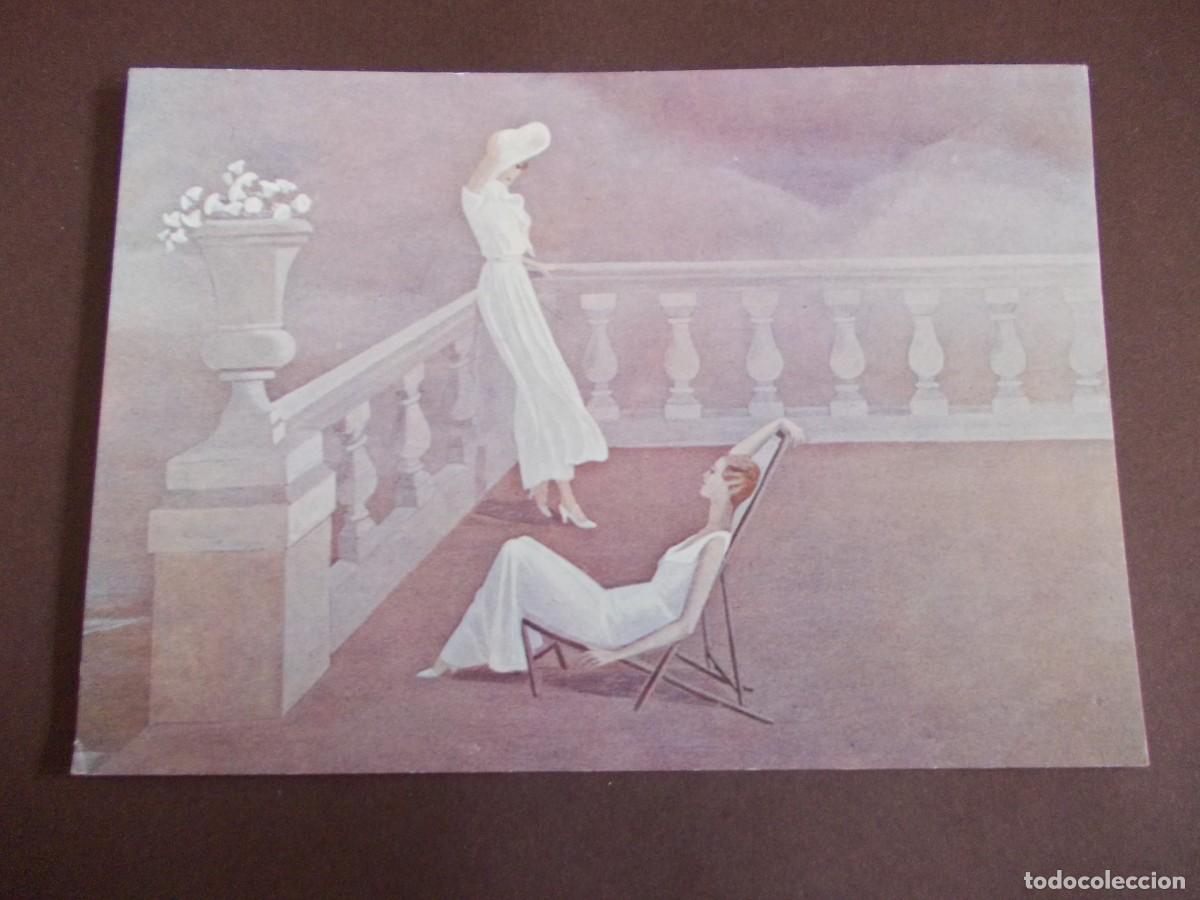 Postkarten: Postal arte Annie Retivat Confidences The secret detalle terraza figuras Na&iuml;fs et Primitifs AR20