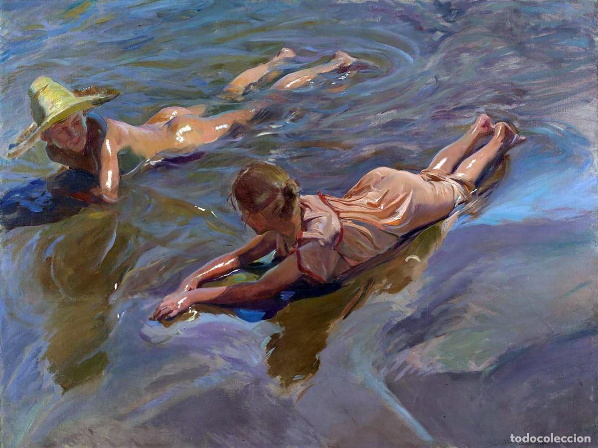 Postales: Postal del cuadro Idilio en el Mar, de Joaqu&iacute;n Sorolla. Tema: Pintura, Arte.