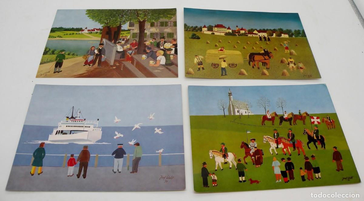 Postkarten: CUATRO POSTALES NA&Iuml;F REPRODUCIENDO OBRAS DE JOSEF WAHL - NUEVAS