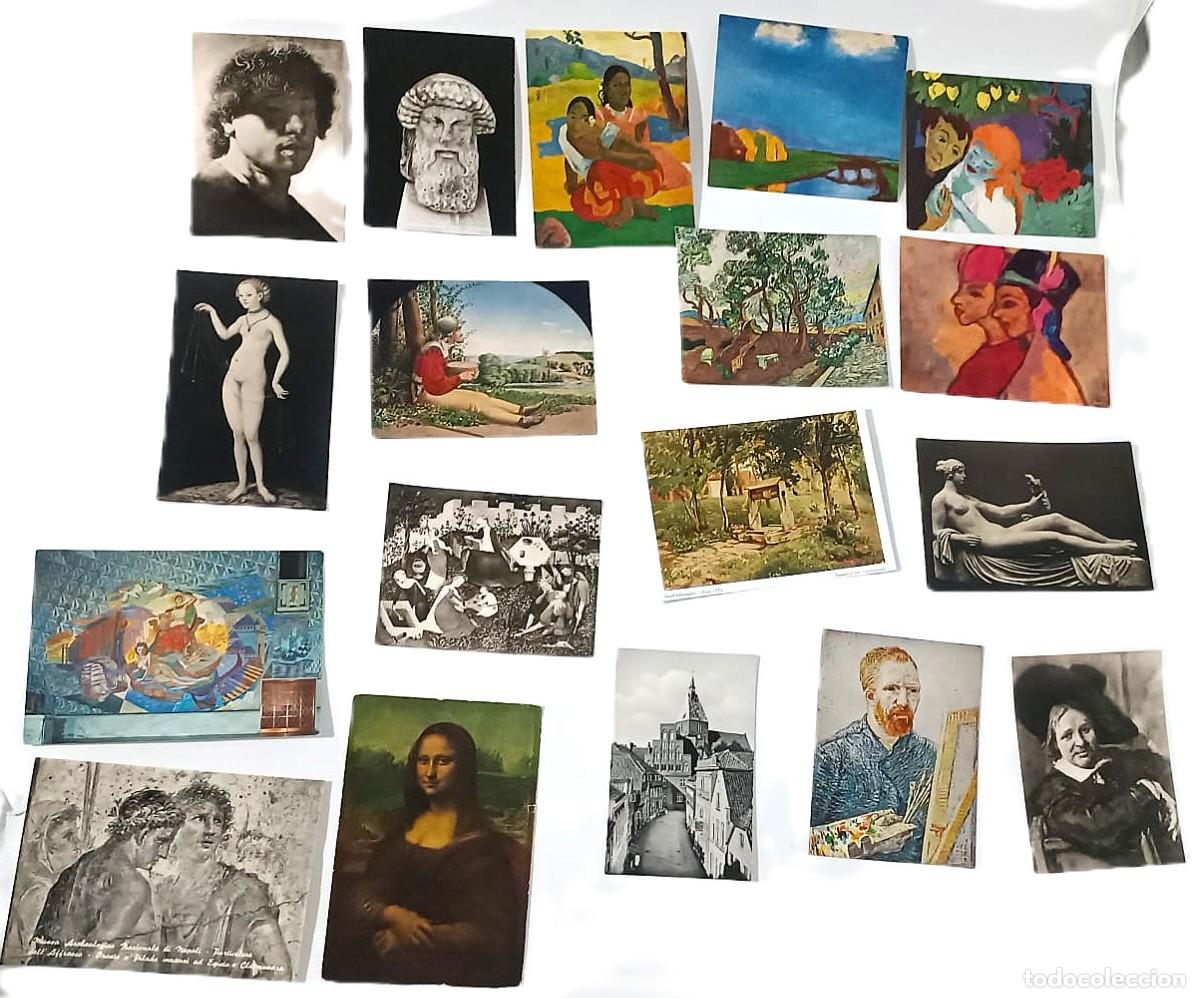 Cartoline: Lote de postales vintage de arte (Pintura y Escultura) - 1 circulada en 1961 - Da Vinci, Van Gogh...