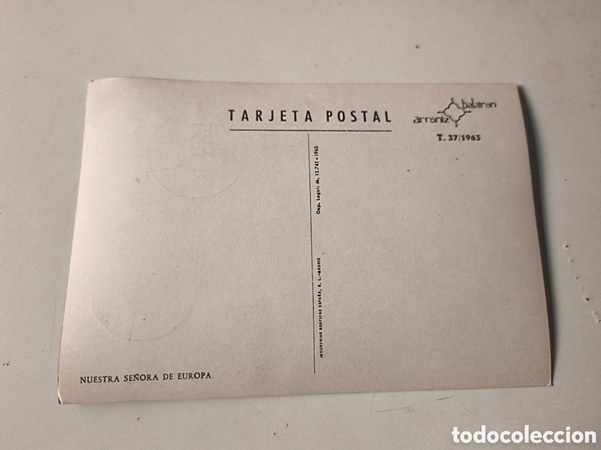 Postales: Postal. Nuestra se&ntilde;ora de Europa. Con sellos - Foto 2