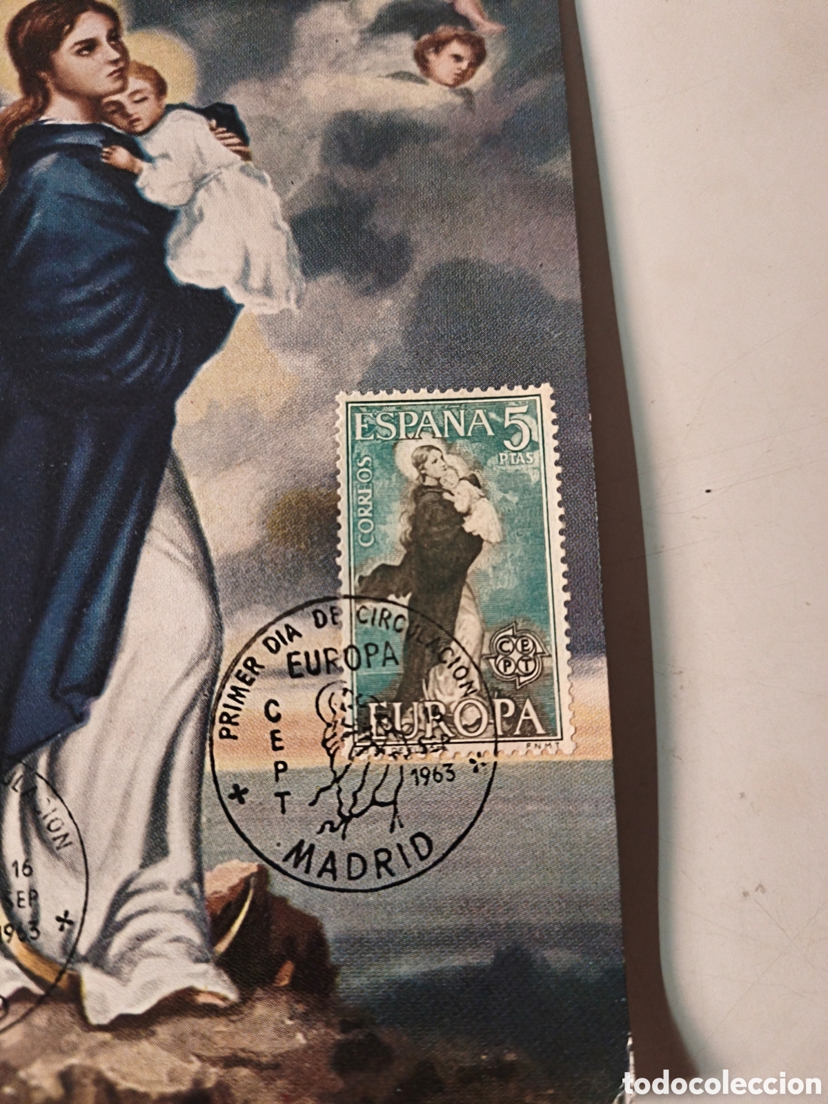 Postales: Postal. Nuestra se&ntilde;ora de Europa. Con sellos - Foto 3