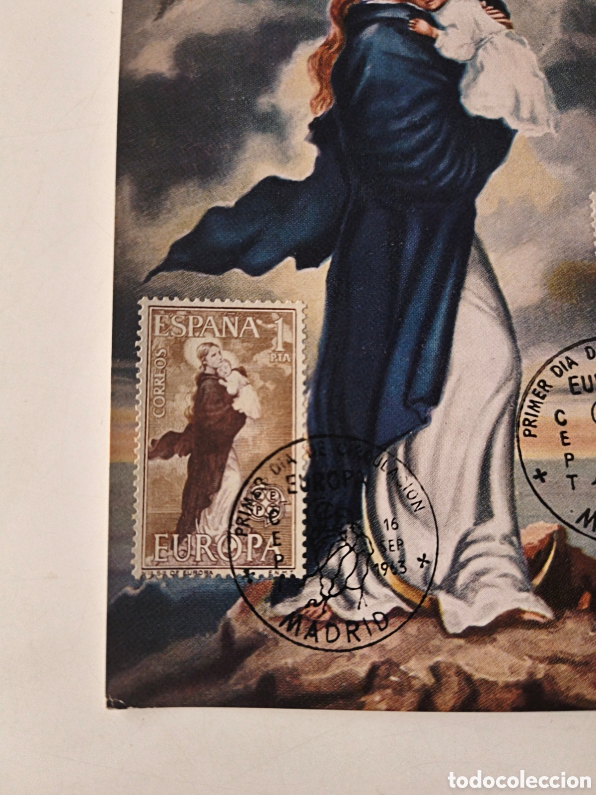 Postales: Postal. Nuestra se&ntilde;ora de Europa. Con sellos - Foto 4