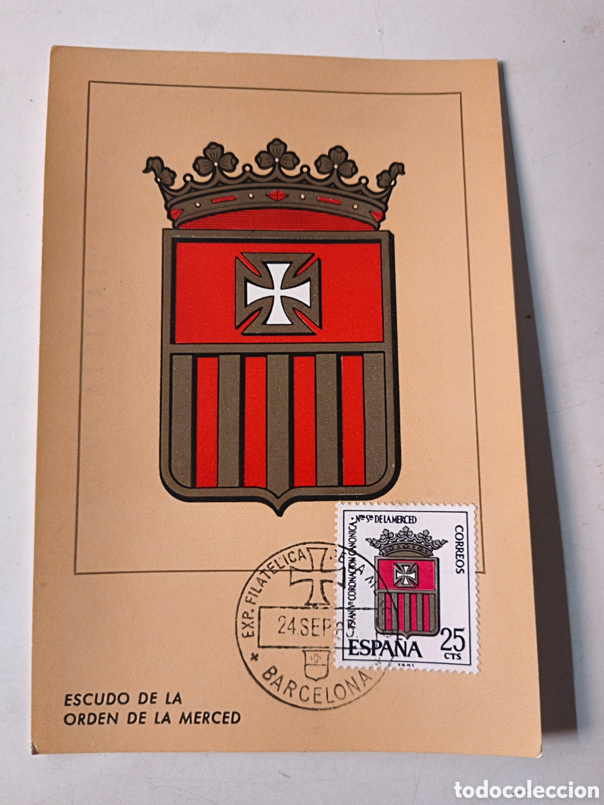 Postcards: Postal Escudo de la Orden de la Merced. Con sello