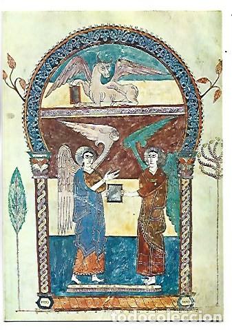 Postales: BEATO. FOL. 6. S. LUCAS.- ANGELES PORTADORES DEL EVANGELIO. TESORO DE LA CATEDRAL.- GIRONA